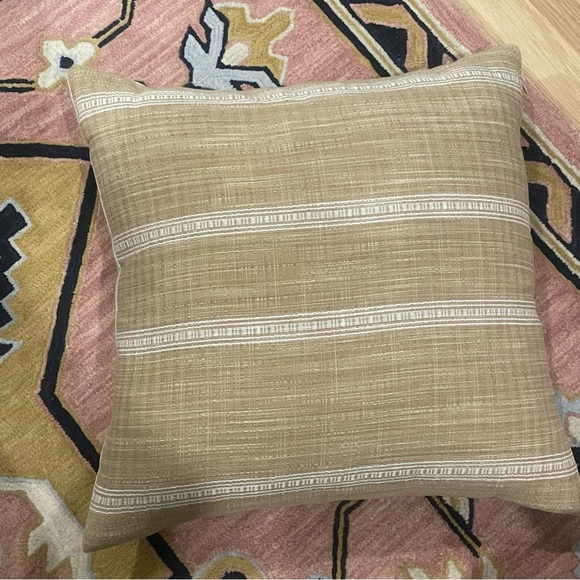 Woven Striped Throw Pillow Camel/Cream - Threshold designed with Studio McGee - Picture 7 of 11